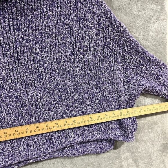 Free People BFF Pullover Sweater Purple Grape Plush Cowl Neck Boxy Oversized Sm - Picture 7 of 13